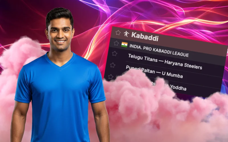 Guess who will win the kabaddi match and place your bet on the Batery website.